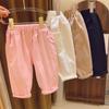 Overol Casual Holgado de Color Sólido para Niños y Niñas, Combinable con Todo, Dobladillo en el Tobillo, Pantalones de Pierna Ancha, Pantalones de Primavera 23 0029A001