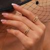 Collar con colgante móvil de circonita de tres diamantes nueva Xinyixin transfronteriza Acero inoxidable Nicho Anillo abierto Juego para mujer