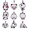 Pegatinas de tela bordadas, sellos bordados por computadora, estilo de dibujos animados de moda, pegatinas de parche para decoración de ropa con diseño de panda pequeño