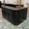 Mostrador de recepción pintado de blanco lechoso para tienda de ropa, mostrador de bar de esquina, mostrador de caja registradora, mostrador pequeño para pastelería