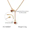 Collar con Colgante de Corazón con Goteo de Aceite Transfronterizo de Moda, Cadena para Clavícula de Acero Inoxidable de Lujo Ligero de Gama Alta, Diseño Versátil al por Mayor