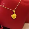 Tienda de oro con arena dorada Nuevo colgante de rosa retro romántico de oro regalo para madre regalo para novia