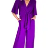 Ropa Nueva de Primavera y Verano para Mujer Color Sólido Cuello en V Corbata Moda Manga Corta Mono Transfronterizo Europeo y Americano Amazon