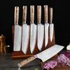 Chef cozinhando cor amarela cabo de madeira martelo padrão de aço cabeça faca de cozinha faca de corte faca chef cross-border Amazon Yangjiang faca de terno