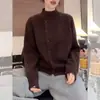 Chaqueta Suéter de Punto con Cuello de Botón Hueso de Pescado de Otoño para Mujer, Nuevo Top Elegante que Reduce la Edad para Otoño e Invierno