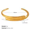 Pulsera Abierta de Moda Europea y Americana con Empalme Transfronterizo Acero Inoxidable Chapado en Oro de 18 Quilates Versátil de Gama Alta Diseño de Nicho Joyería para Manos