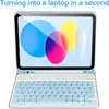 Adecuado para funda protectora de tableta iPad 16, funda de décima generación, magnético desmontable Air 110.9.7, teclado Bluetooth, 6 ranuras para bolígrafo, 13