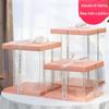 Caixa para Bolo de Aniversário Totalmente Transparente 68101214 polegadas Camada Dupla Altura Aumentada Barbie Embalagem para Assar Três-Em-Um Assar