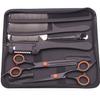 Tijeras de peluquería de tornillo de 6 pulgadas de alto, tijeras planas, tijeras de entresacar, alta calidad, negro, naranja, delgadas, herramientas de peluquería domésticas, corte de cabello