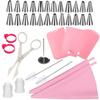 Amazon Conjunto de Bicos para Decoração com 33 Peças, Bico para Decorar Bolo, Saco de Confeitar Eva, Forma de Silicone para Muffin