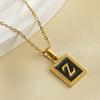 Novo pingente de 26 letras em aço inoxidável 18K para corrente de clavícula com óleo de letra, colar feminino, aço titânio europeu e americano, atacado