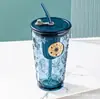 Taza de Paja Panda Leweishi Xmb/L1 Vaso de Vidrio para Beber Vaso para Bebidas Jugos Regalo Práctico Regalo para Eventos