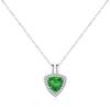 Collar con colgante geométrico de diamante y gema esmeralda estilo retro francés de plata de ley S925 para mujer