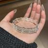Pulsera de Circonita Super Flash estilo Coreano para Niñas Nicho Versátil Diamante Completo Pulsera Estilo Apilado Exquisita Lujo Ligero Joyería de Alta Gama