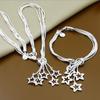 Joyería de comercio exterior chapada en plata hueso de serpiente estrella de cinco puntas pulsera collar traje coreano más vendido suministro en stock al por mayor Europa y Estados Unidos