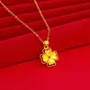 Nuevo Collar con Colgante de Trébol de Cuatro Hojas de Cuerda Antigua Accesorios de Joyería Diseño de Sentido Avanzado Joyería de Oro Antigua Venta al por Mayor