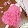 Verão Novo Cão de Estimação Vestido de Princesa Fino Teddy Bixiong Pequeno Cão Roupas Suprimentos Doces Vestido Roupas de Gato