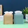 Caja de pañuelos de cuero moderna de color sólido nórdico cuadrado para coche, caja de pañuelos simple, cubierta para pañuelos, caja de pañuelos interplegado para baño