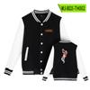 Uniforme de béisbol Slam Dunk estampado chaqueta negra primavera y otoño cuello alto estilo casual americano chaqueta de béisbol chaqueta para mujer