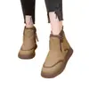 Botas de nieve modernas y elegantes para mujer, nueva colección invierno 2026, con forro de felpa añadido y diseño engrosado, adecuadas para climas fríos, antideslizantes, cálidas y botas de algodón de caña corta