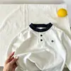 Camiseta infantil, tamanhos para bebê e criança pequena, nova coleção primavera e outono 2026, blusa de manga comprida listrada, body polo infantil 100% algodão