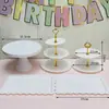 Arranjo de Aniversário Decorações de Mesa de Sobremesas Prateleira de Exibição de Casamento Europeu Mesa de Frutas Bandeja de Plástico para Bolo Suporte para Lanches