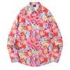 Daifa Marca de moda nacional americana vintage acuarela graffiti estampado completo floral manga larga camisa hombres y mujeres pareja suelta camisa de flores
