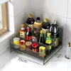 Estante de Almacenamiento para Condimentos Organizador de Encimera de Cocina Estante de Especias de Múltiples Niveles Almacenamiento Multifuncional de Salsa de Soja y Vinagre