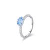 Anillo de Plata Esterlina S925 Color Tesoro Zircón Diseño Geométrico para Mujer Lujo Ligero Alta Gama Europeo y Americano Ins Anillo de Dedo de Moda