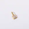 Colar de clavícula de aço inoxidável com pingente quadrado de zircônia colorida 12 pedras de nascimento DIY transfronteiriço