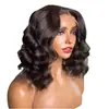 Peluca Africana de Venta Caliente con Encaje Frontal Peluca de Rulo Tamaño Mediano Peluca de Cabello de Longitud Media Tocado