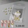 Joias para Nail Art Transfronteiriças de Beleza Completa Novo Estilo Japonês Pérola Estéreo Fileira de Metal Joia de Laço com Diamante