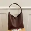 Bolsa tote tecida retrô, de alta qualidade, grande capacidade, couro macio e elegante, adequada para o trajeto diário, bolsa de ombro versátil e pode ser carregada sob o braço