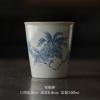 Tetera Maceta Sentada Azul Antiguo y Flor de Osmanthus Juego de Té Cerámico Vintage Kung Fu Dos Jaulas Taza de Degustación Taza de Té