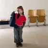 Outono 2026 Huzhou Zhili Roupa Infantil Estilo Coreano Primavera Algodão Lavado Calça de Trabalho Calças Meninas Meninos 7560