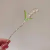 Elegante Horquilla de Muguete Simple Moderna Sentido de Alta Gama Horquilla de Metal Accesorios para el Cabello de Niña para Baile Sombreros de Verano Hanfu