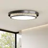 Lámpara de Techo para Sala de Estar Estilo Medieval Madera de Nogal Retro Textura Simple Rectangular Ultradelgada Luz Principal de Vestíbulo Paquete de Iluminación para Toda la Casa