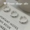 Misma Joyería de Plata de Blogger Ins Coreano Plata de Ley S925 Anillo Brillante con Graffiti del Clima Anillo Versátil de Gama Alta