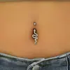 Clip para Ombligo con Forma de Serpiente Transfronterizo, Anillo para Ombligo Sexy de Estilo Europeo y Americano de Moda sin Perforación