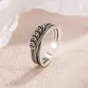 Anillo de Moneda de los Cinco Emperadores con Estilo de Tendencia Nacional China para Mujer, Anillo Retro de Diseño de Nicho, Moneda de Plata Tailandesa de Imitación, Moneda de Cobre, Anillo Abierto de Personalidad de Moda