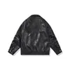 Chaqueta de Piel Sintética con Solapa para Hombre Nueva Primavera y Otoño de Gama Alta Cómoda a la Moda de Alta Calidad Negra