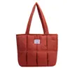 Novo estilo de bolsa tote macia de algodão com enchimento de cera, para estudantes universitárias, bolsa de ombro para trabalho, viagem, bolsa grande portátil de tecido de nylon