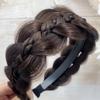 Estilo estrangeiro antiderrapante sanduíche de abas largas arte torção peixe trança peruca hairband Novo grampo de cabelo com dentes antiderrapante Diário