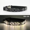 Pet suprimentos noite aviso anti-perda liga de zinco fivela carregamento USB corda bordado LED luminoso coleira cachorro cachecol