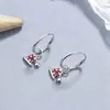 Pendientes serie navideña para mujer plata de ley 925 ambiente navideño Pendientes de campana y copo de nieve personalidad estilo ins joyería para orejas
