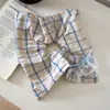 Goma para el pelo azul a cuadros estilo ballet, accesorio para el pelo corto, goma para el pelo para la parte trasera de la cabeza, accesorio para el pelo para mujer