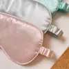 Máscara de Olhos Blackout Cor Sólida Dupla Face Imitação de Seda Preta para Dormir, Viagem, Intervalo para Almoço, Impressão de Logo, Proteção de Aviação, Máscara de Olhos Portátil, Bloqueio Total da Luz