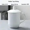 Hotel Hotel Caneca Sala de Escritório Cerâmica Branco Puro Xícara de Chá com Tampa Copo Copo para Beber Logotipo Estampado