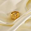 Anillo Puño Cerrado Hip Hop Europeo y Americano de Acero Inoxidable para Hombres y Mujeres Anillo de Acero de Titanio Chapado en Oro de 18K Joyería de Mano de Moda