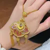 Tienda de Oro Mismo Estilo Colgante de Bolsa Candado Qingyun Yuxin para Mujer, Incrustado con Diamantes y Nácar, Collar de Bolsa Candado con Colgante de Bola de Filigrana Delicada y Borla